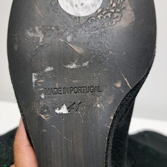 Free People Seville Slouchy Glam Wedge Boots Size 41 Black Multi - Picture 13 of 17